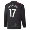 Officiële Voetbalshirt Manchester City De Bruyne 17 Uit 2022-23 Lange Mouw - Heren